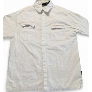 Rocawear Button Up Shirt Mens XL White Y2K Hip Hop Workwear Jay Z Oversized